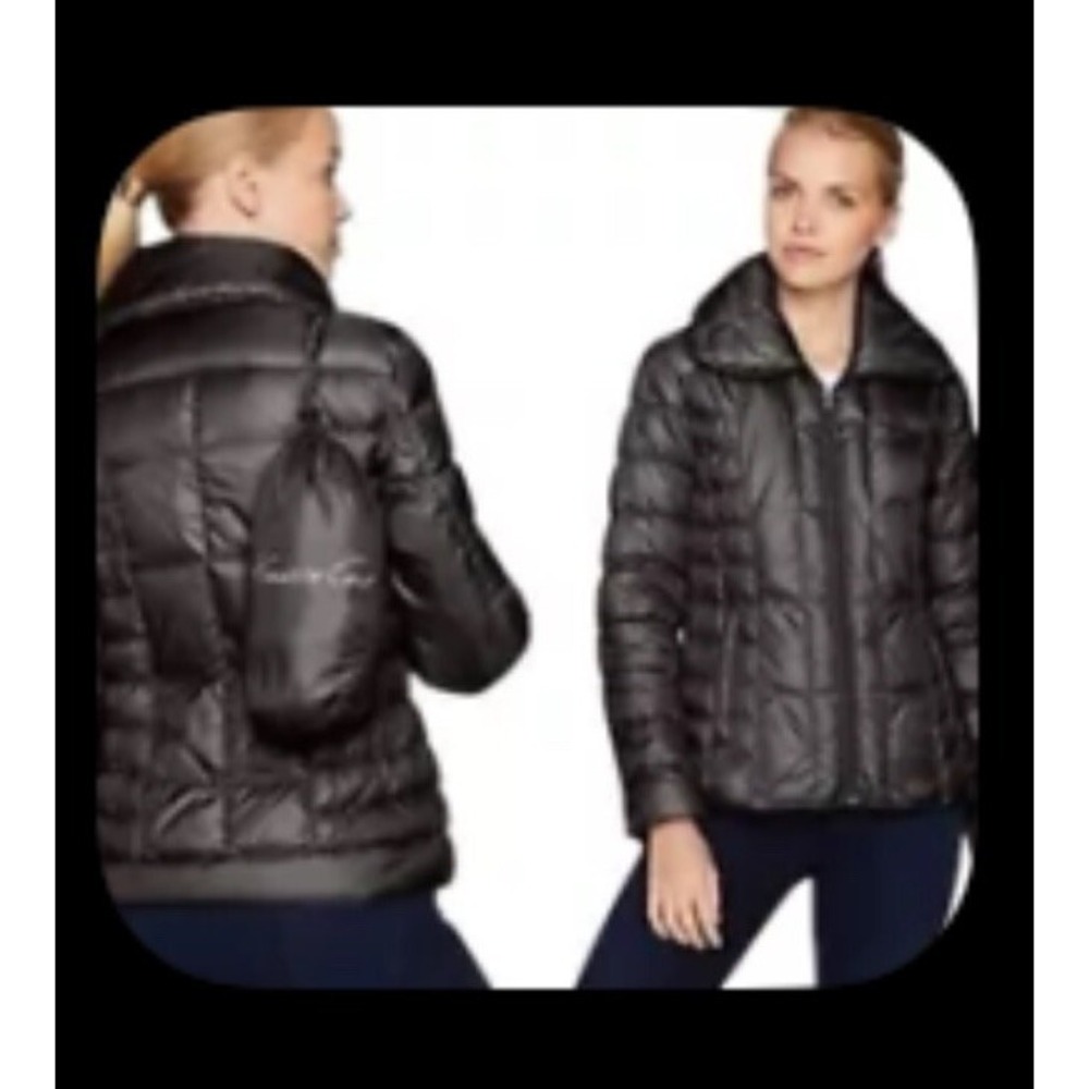 Kenneth Cole Packable Quilted‎ Puffer Jacket Women's Size Medium Black